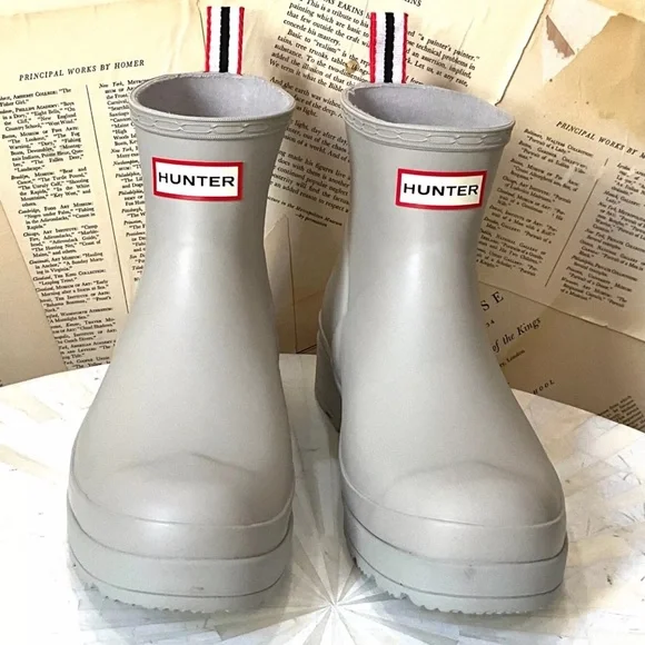 Free People Hunter Play Short Nebula Wellies Boot Matte Zinc Gray - Picture 5 of 8